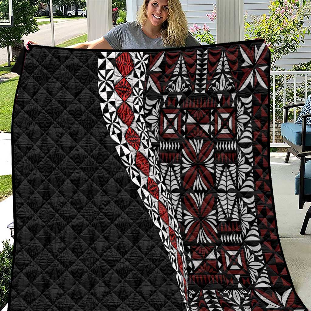 Tonga Ngatu Art Tattoo Polynesian Quilt LT03 Black - Polynesian Pride