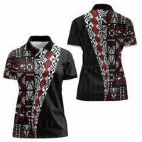 Tonga Ngatu Art Tattoo Polynesian Women Polo Shirt LT03 - Polynesian Pride
