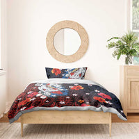 Hawaiian and Japanese Together Bedding Set Hibiscus and Koi Fish Polynesian Pattern Colorful Style LT03 - Polynesian Pride