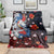 Hawaiian and Japanese Together Blanket Hibiscus and Koi Fish Polynesian Pattern Colorful Style