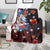 Hawaiian and Japanese Together Blanket Hibiscus and Koi Fish Polynesian Pattern Colorful Style