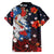 Hawaiian and Japanese Together Family Matching Off The Shoulder Long Sleeve Dress and Hawaiian Shirt Hibiscus and Koi Fish Polynesian Pattern Colorful Style