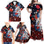 Hawaiian and Japanese Together Family Matching Off Shoulder Maxi Dress and Hawaiian Shirt Hibiscus and Koi Fish Polynesian Pattern Colorful Style