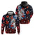 Hawaiian and Japanese Together Hoodie Hibiscus and Koi Fish Polynesian Pattern Colorful Style