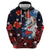 Hawaiian and Japanese Together Hoodie Hibiscus and Koi Fish Polynesian Pattern Colorful Style