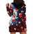 Hawaiian and Japanese Together Hoodie Dress Hibiscus and Koi Fish Polynesian Pattern Colorful Style