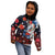 Hawaiian and Japanese Together Kid Hoodie Hibiscus and Koi Fish Polynesian Pattern Colorful Style