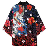 Hawaiian and Japanese Together Kimono Hibiscus and Koi Fish Polynesian Pattern Colorful Style LT03 - Polynesian Pride