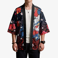 Hawaiian and Japanese Together Kimono Hibiscus and Koi Fish Polynesian Pattern Colorful Style LT03 - Polynesian Pride