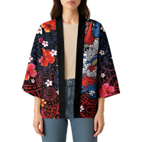 Hawaiian and Japanese Together Kimono Hibiscus and Koi Fish Polynesian Pattern Colorful Style LT03 - Polynesian Pride