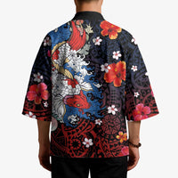 Hawaiian and Japanese Together Kimono Hibiscus and Koi Fish Polynesian Pattern Colorful Style LT03 - Polynesian Pride