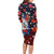 Hawaiian and Japanese Together Long Sleeve Bodycon Dress Hibiscus and Koi Fish Polynesian Pattern Colorful Style