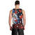 Hawaiian and Japanese Together Men Tank Top Hibiscus and Koi Fish Polynesian Pattern Colorful Style