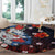 Hawaiian and Japanese Together Round Carpet Hibiscus and Koi Fish Polynesian Pattern Colorful Style