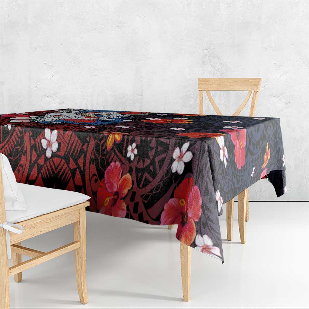 Hawaiian and Japanese Together Tablecloth Hibiscus and Koi Fish Polynesian Pattern Colorful Style LT03 - Polynesian Pride