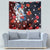 Hawaiian and Japanese Together Tapestry Hibiscus and Koi Fish Polynesian Pattern Colorful Style