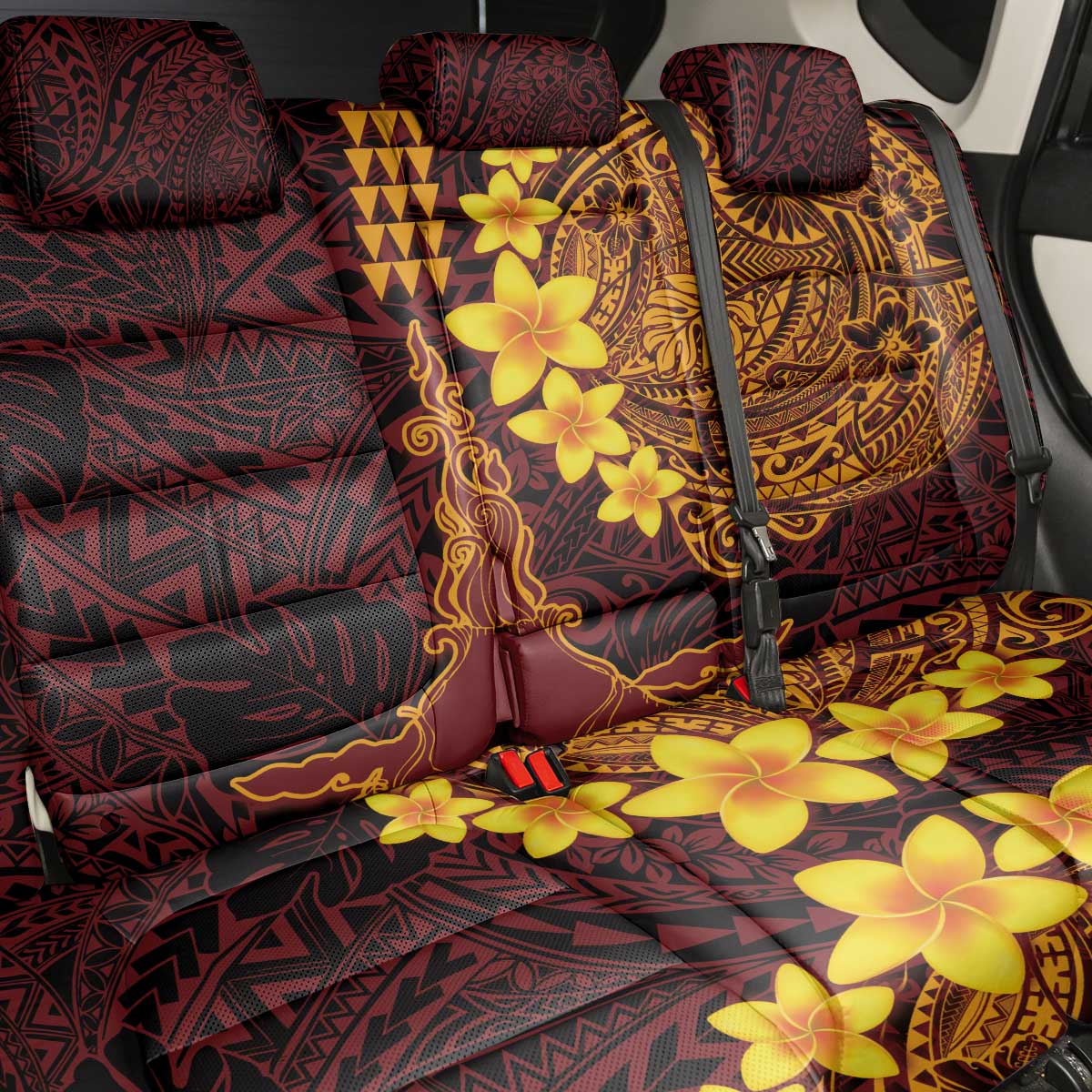 Hawaii Volcano Back Car Seat Cover Polynesian and Kakau Pattern LT03 - Polynesian Pride