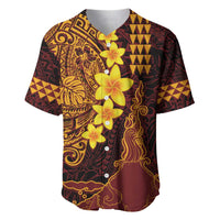 Hawaii Volcano Baseball Jersey Polynesian and Kakau Pattern LT03 Red - Polynesian Pride