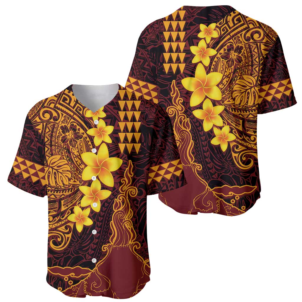Hawaii Volcano Baseball Jersey Polynesian and Kakau Pattern LT03 - Polynesian Pride