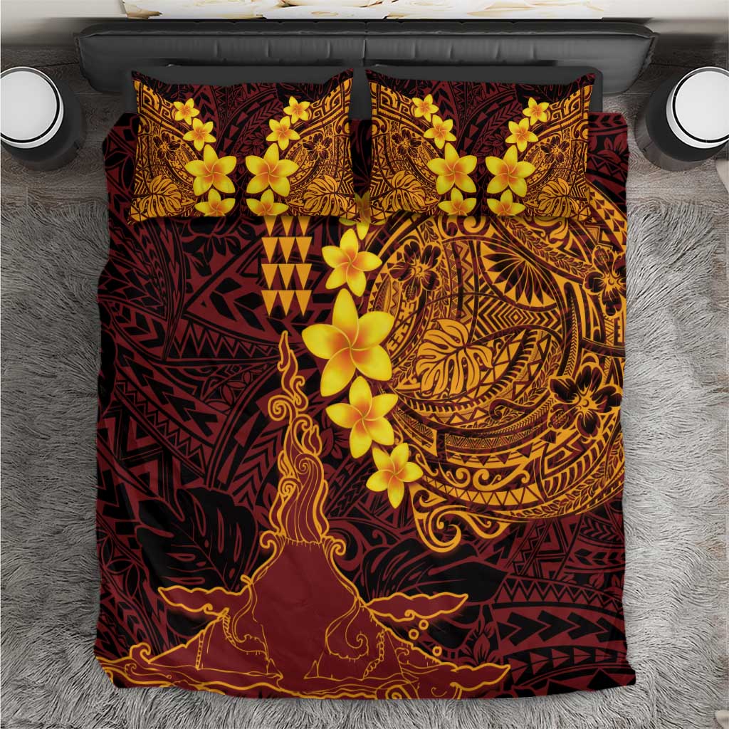 Hawaii Volcano Bedding Set Polynesian and Kakau Pattern LT03 Red - Polynesian Pride