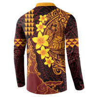 Hawaii Volcano Button Sweatshirt Polynesian and Kakau Pattern LT03 - Polynesian Pride