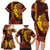 Hawaii Volcano Family Matching Long Sleeve Bodycon Dress and Hawaiian Shirt Polynesian and Kakau Pattern