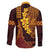 Hawaii Volcano Family Matching Off The Shoulder Long Sleeve Dress and Hawaiian Shirt Polynesian and Kakau Pattern