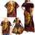 Hawaii Volcano Family Matching Off Shoulder Maxi Dress and Hawaiian Shirt Polynesian and Kakau Pattern