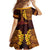 Hawaii Volcano Family Matching Short Sleeve Bodycon Dress and Hawaiian Shirt Polynesian and Kakau Pattern