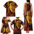 Hawaii Volcano Family Matching Tank Maxi Dress and Hawaiian Shirt Polynesian and Kakau Pattern