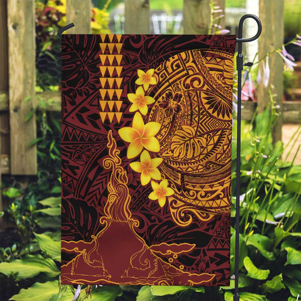 Hawaii Volcano Garden Flag Polynesian and Kakau Pattern LT03 Garden Flag Red - Polynesian Pride