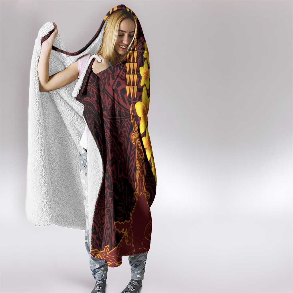 Hawaii Volcano Hooded Blanket Polynesian and Kakau Pattern LT03 - Polynesian Pride