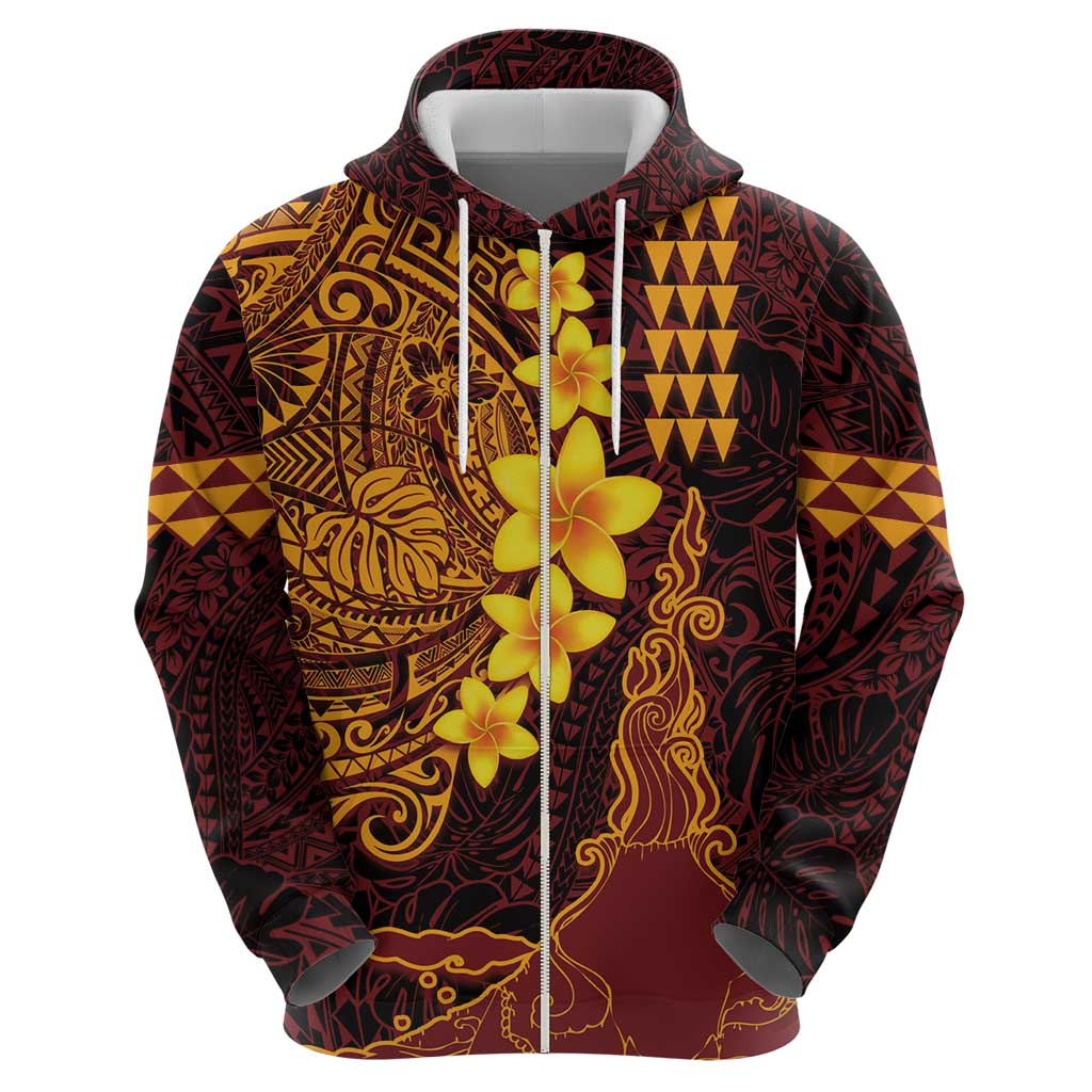 Hawaii Volcano Hoodie Polynesian and Kakau Pattern LT03 - Polynesian Pride