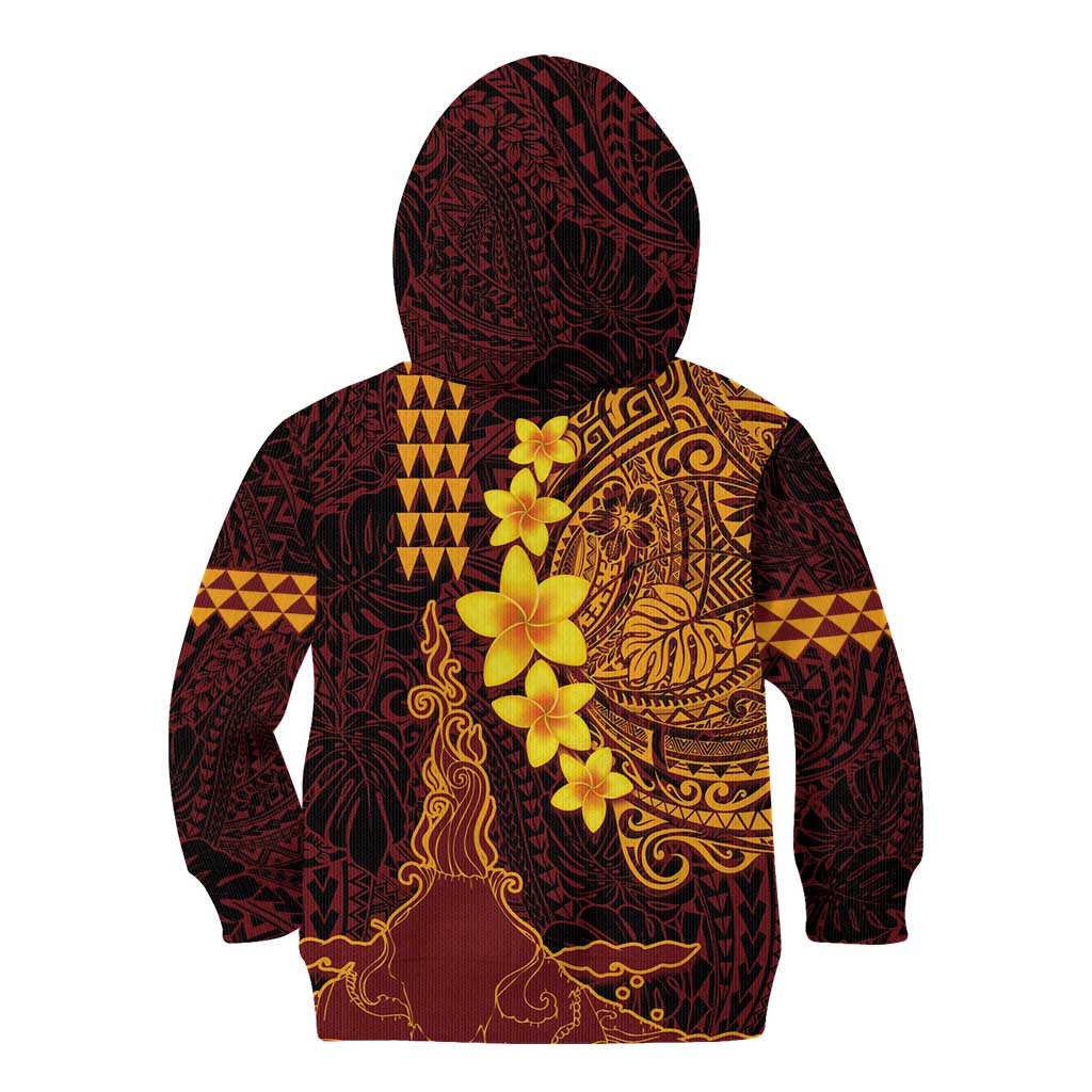 Hawaii Volcano Kid Hoodie Polynesian and Kakau Pattern LT03 - Polynesian Pride