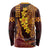 Hawaii Volcano Long Sleeve Shirt Polynesian and Kakau Pattern