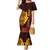 Hawaii Volcano Mermaid Dress Polynesian and Kakau Pattern