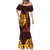 Hawaii Volcano Mermaid Dress Polynesian and Kakau Pattern