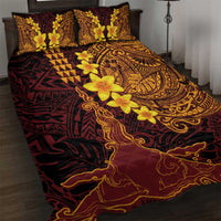 Hawaii Volcano Quilt Bed Set Polynesian and Kakau Pattern LT03 Red - Polynesian Pride
