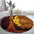 Hawaii Volcano Round Carpet Polynesian and Kakau Pattern