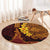 Hawaii Volcano Round Carpet Polynesian and Kakau Pattern