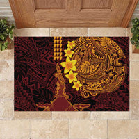 Hawaii Volcano Rubber Doormat Polynesian and Kakau Pattern LT03 Red - Polynesian Pride