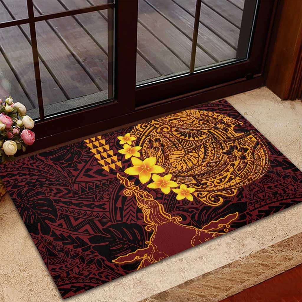 Hawaii Volcano Rubber Doormat Polynesian and Kakau Pattern LT03 - Polynesian Pride