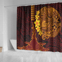 Hawaii Volcano Shower Curtain Polynesian and Kakau Pattern LT03 - Polynesian Pride
