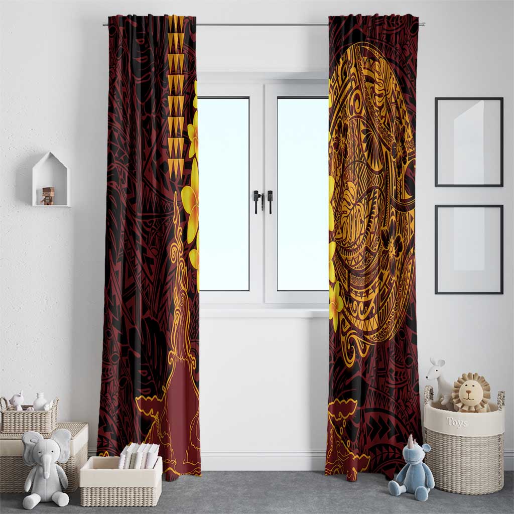Hawaii Volcano Window Curtain Polynesian and Kakau Pattern LT03 - Polynesian Pride