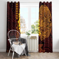Hawaii Volcano Window Curtain Polynesian and Kakau Pattern LT03 - Polynesian Pride