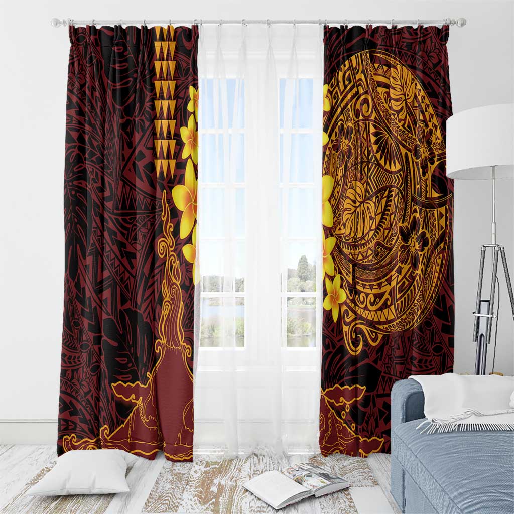Hawaii Volcano Window Curtain Polynesian and Kakau Pattern LT03 - Polynesian Pride