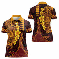 Hawaii Volcano Women Polo Shirt Polynesian and Kakau Pattern LT03 - Polynesian Pride