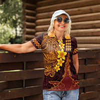 Hawaii Volcano Women Polo Shirt Polynesian and Kakau Pattern LT03 - Polynesian Pride