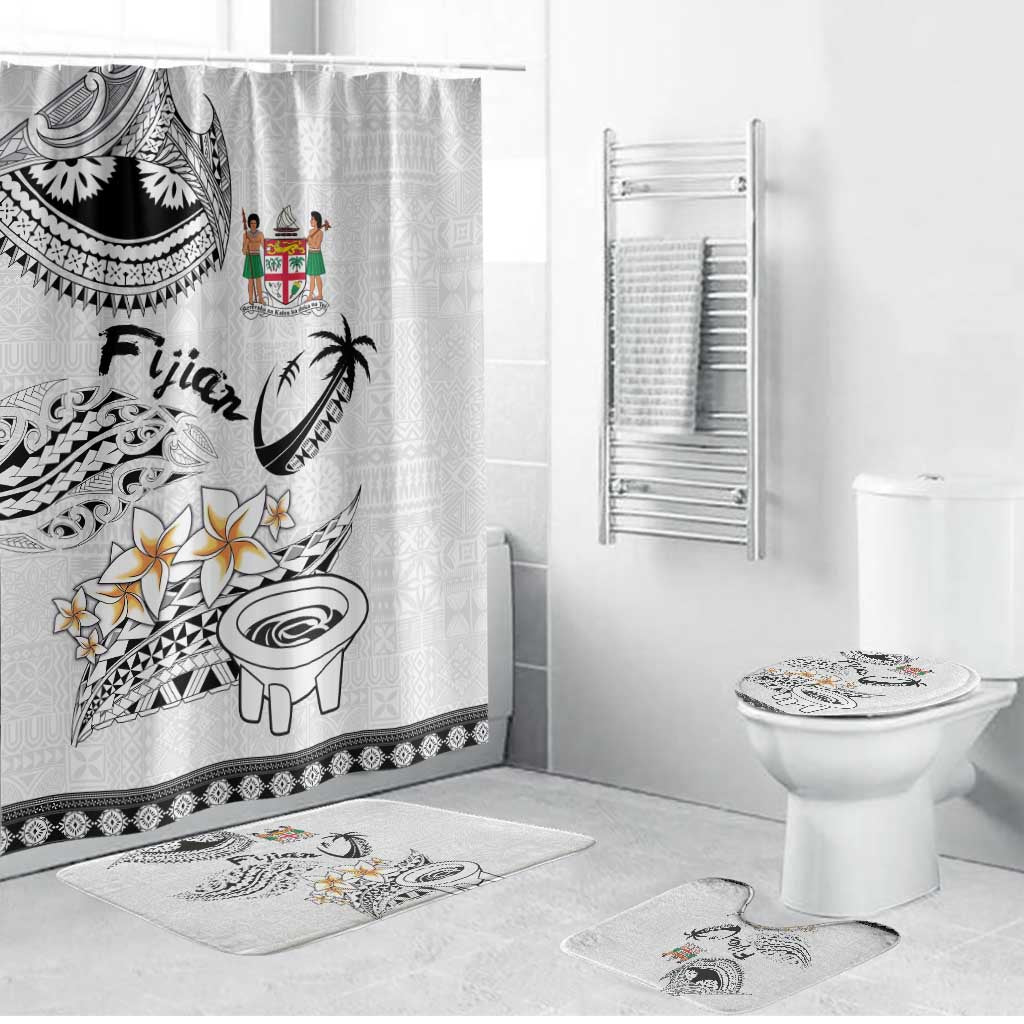Fijian Traditional Culture Bathroom Set Tapa Tribal Tattoos LT03 Bathroom Set (4 pcs) White - Polynesian Pride