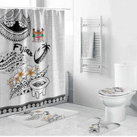 Fijian Traditional Culture Bathroom Set Tapa Tribal Tattoos LT03 Bathroom Set (4 pcs) White - Polynesian Pride
